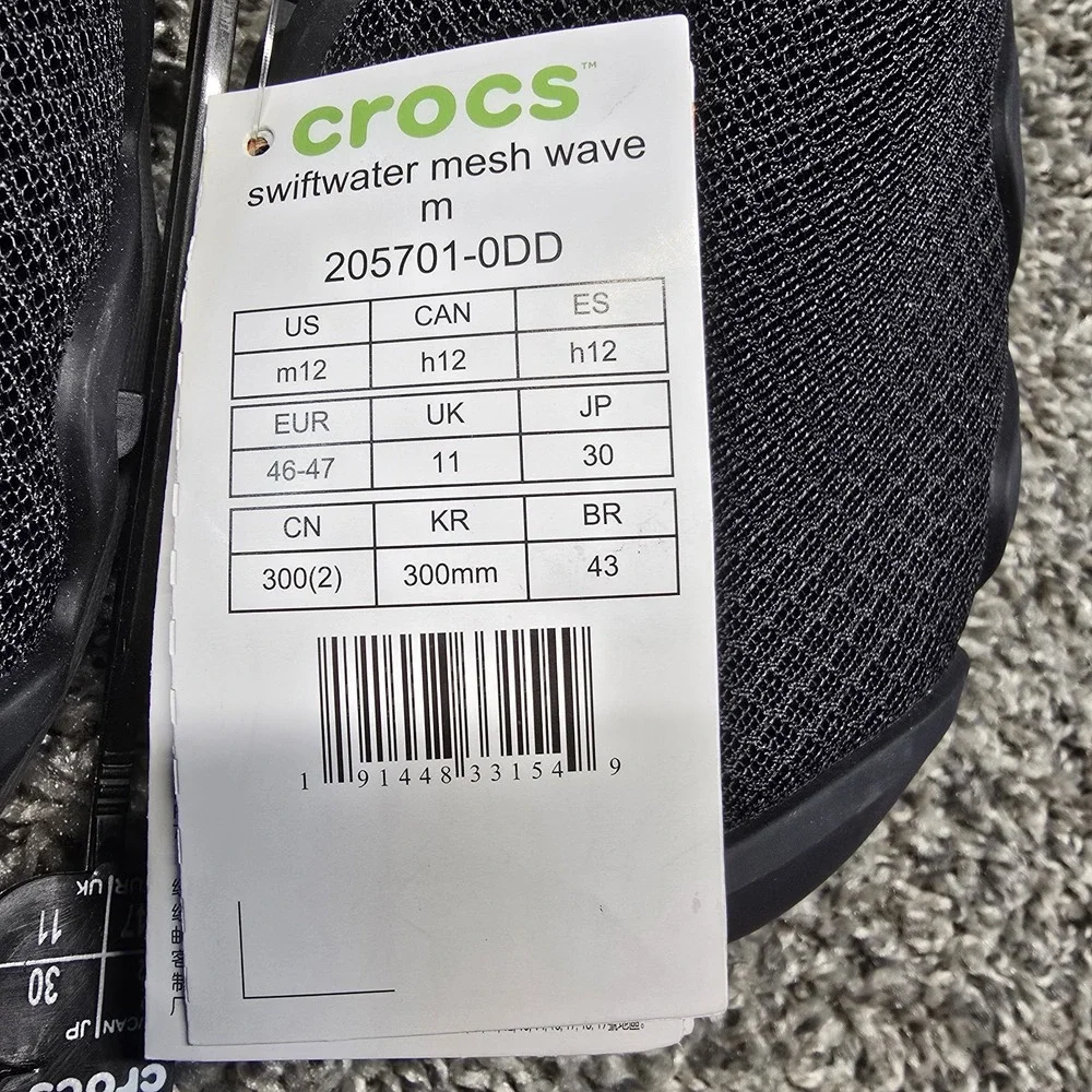 Crocs Swiftwater Mesh Wave Mens 12 Sandals Slip On Shoes Water Fishing 205701